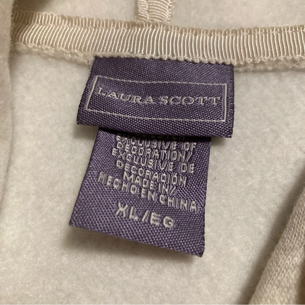 NWOT Vintage Laura Scott Hooded Sweatshirt Jacket Hoodie Full Zip Size XL